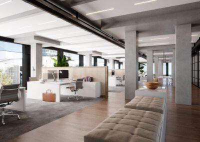 Strawinskyhuis offices in Amsterdam, Netherlands - Office interior 3D rendering 02 by RNDR