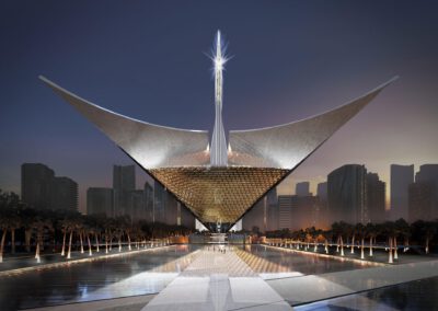 Architectural competition: Iconic Mosque, Dubai, UAE by RNDR - storytelling rendering 01
