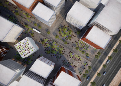 King Road Master Plan, Saudi Arabia - aerial view architectural rendering 01