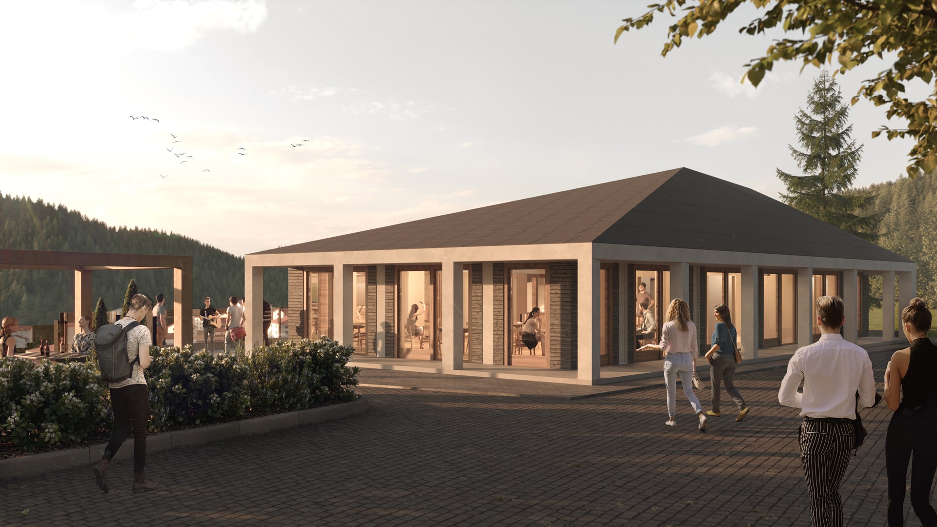 Pub in Veto, Italy - architectura competition 3D visualization 01 Pub in Veto, Italy - architectura competition 3D visualization 01