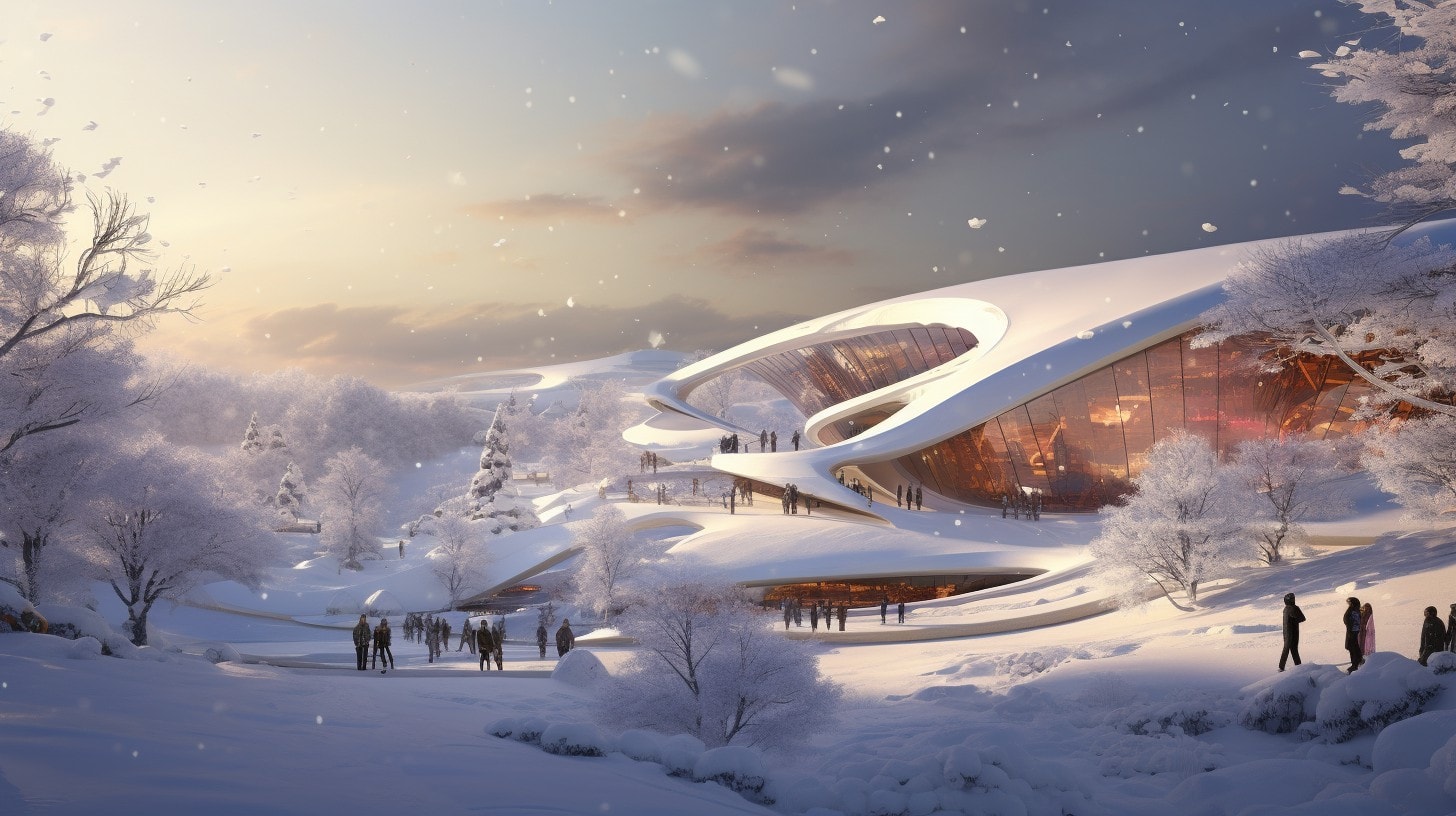 Ski Resort, Canada - winter exterior rendering 06 Ski Resort, Canada - winter exterior rendering 06