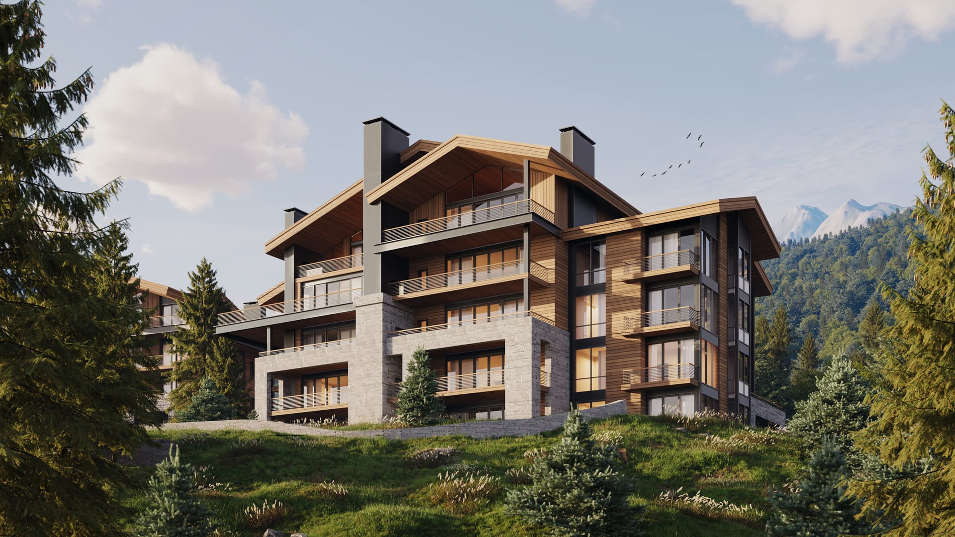 Golf Course in Revelstoke, Canada - arch viz CGI 01 Golf Course in Revelstoke, Canada - arch viz CGI 01