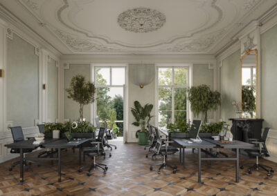 Office in Herengracht, Amsterdam - interior 3D visuaalization 01