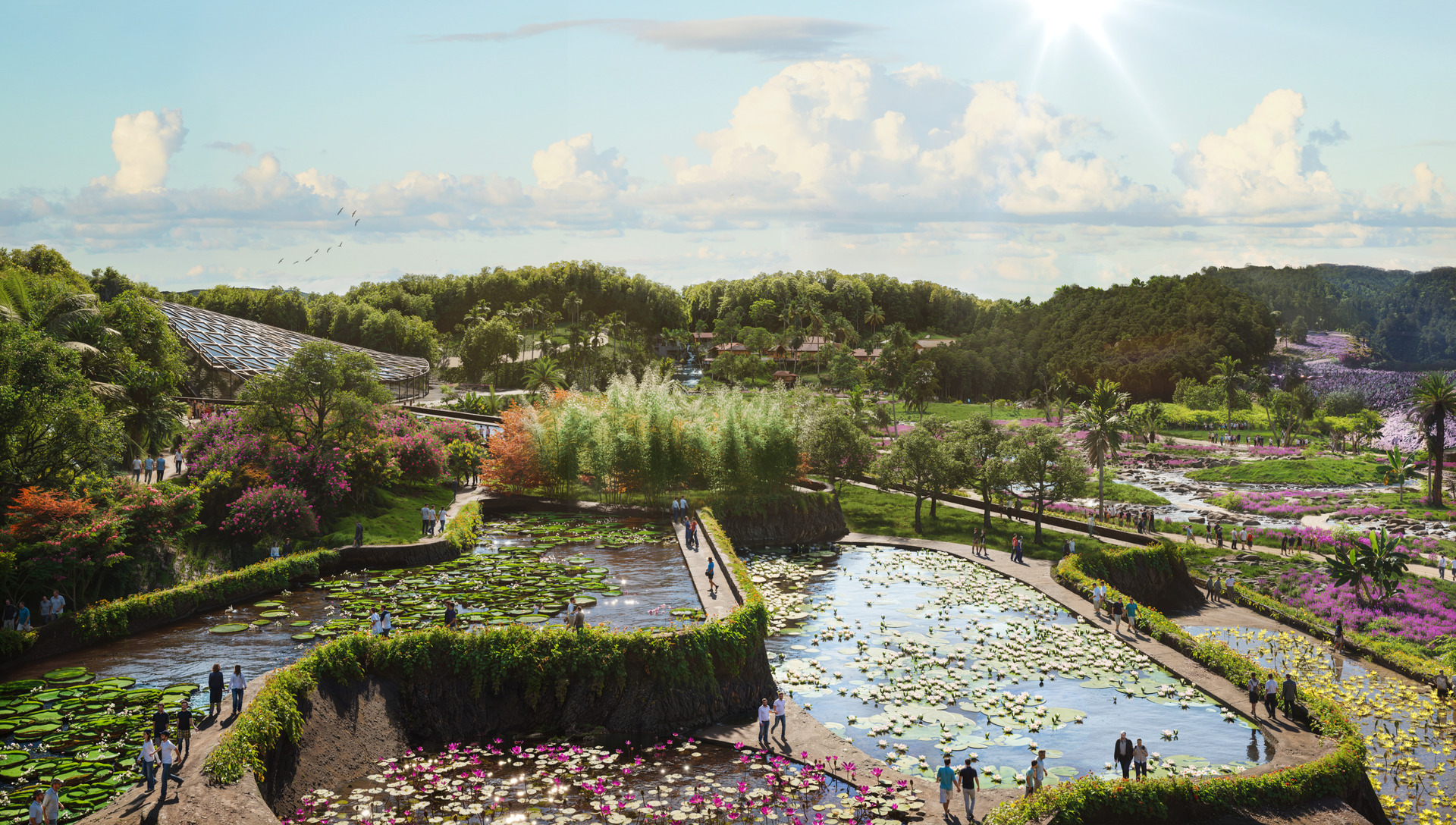India, Botanical Garden Masterplan Hillscape - Rendering 01 India, Botanical Garden Masterplan Hillscape - Rendering 01
