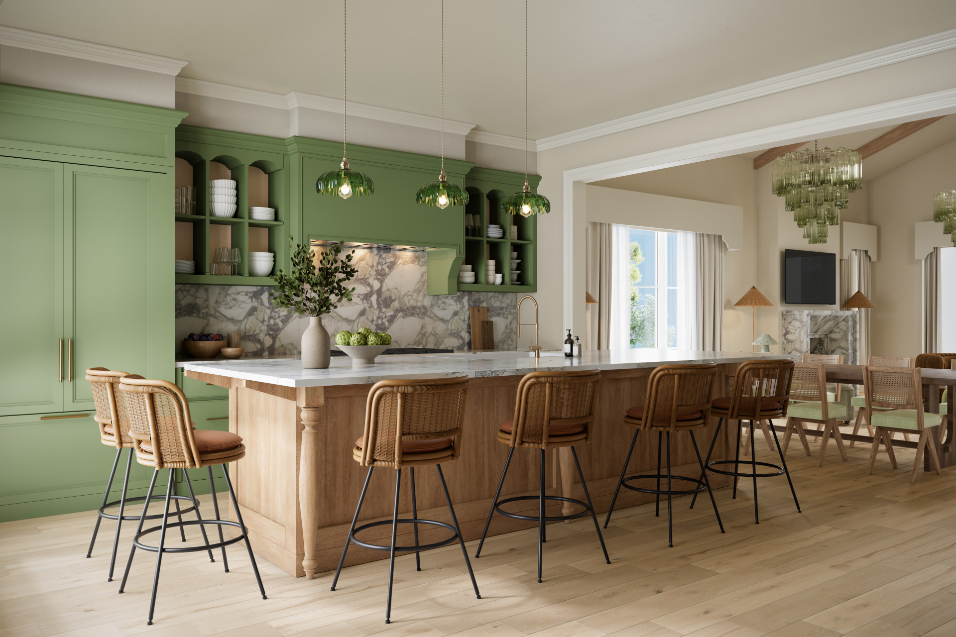 Interior rendering nr 02 of kitchen for Fairway Homes in Florida, USA