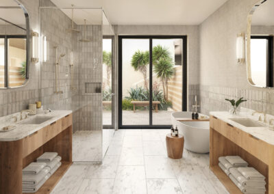 Bathroom interior rendering for Carribean project Cacbot Santa Lucia