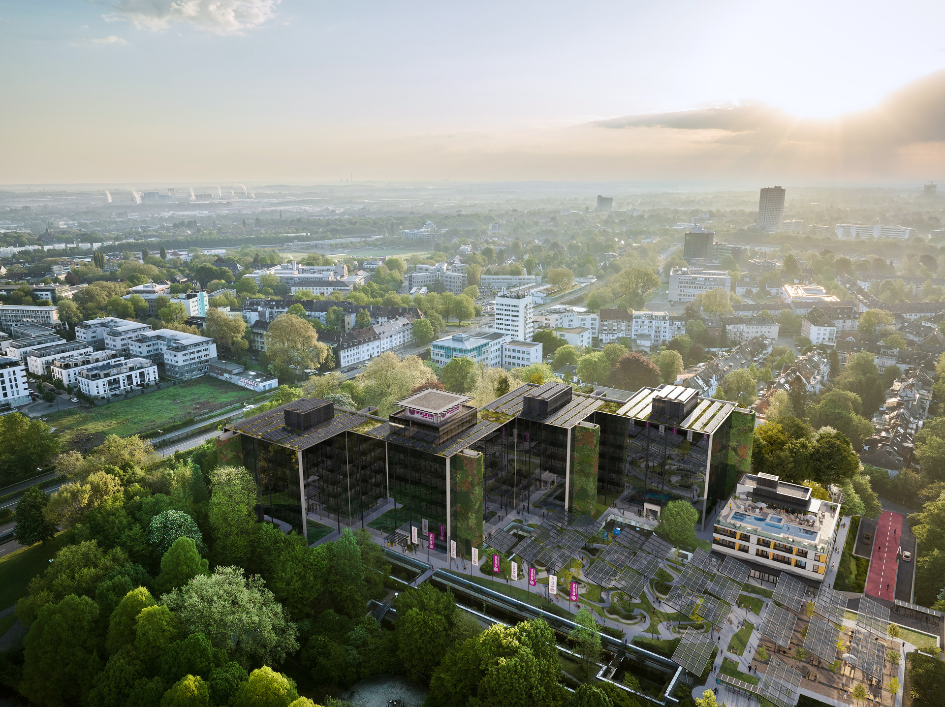 Aerial Rendering 01: Waterway Florian, Dortmund in Germany